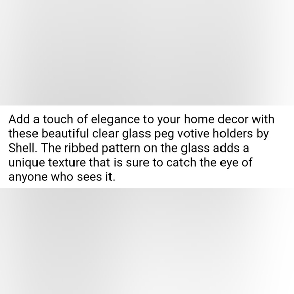 Pair clear Glass Peg Votive Holders Shell ribbed - Picture 6 of 6